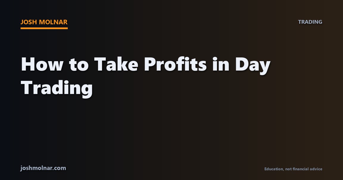 Concept image showing how to take profits in day trading with a planned exit strategy