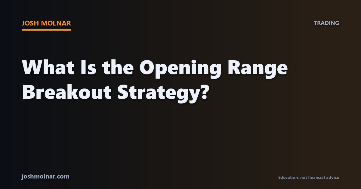 Branded card explaining the opening range breakout strategy for futures and crypto day traders