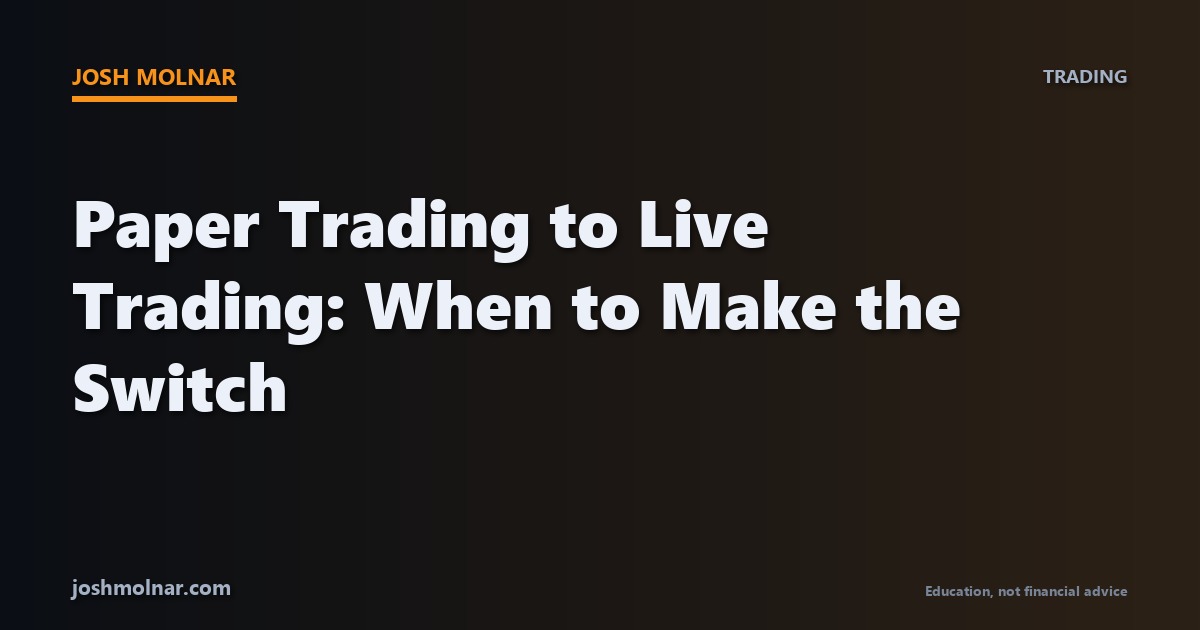 Concept image illustrating the transition from paper trading to live trading with real money