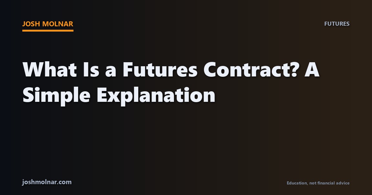 Branded card explaining what a futures contract is for day traders