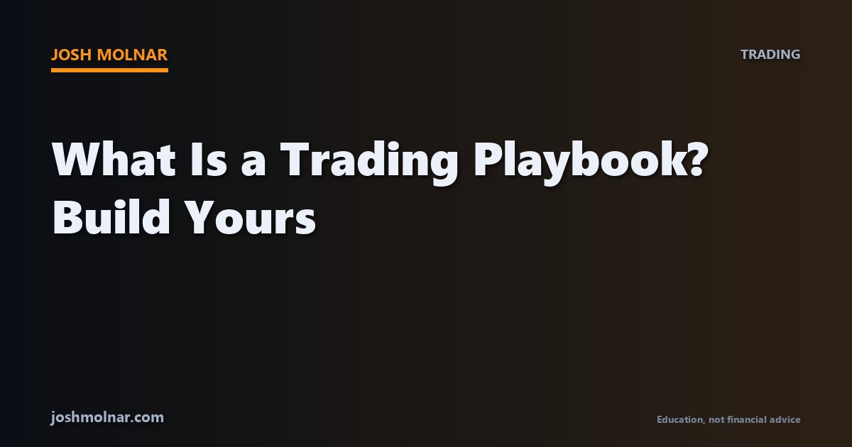 Branded card for a trading playbook guide by Josh Molnar