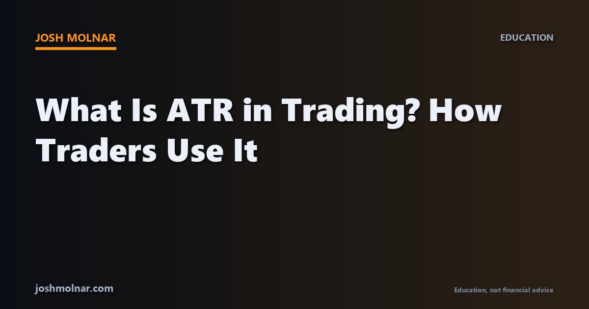 Chart showing the ATR Average True Range indicator below a price chart, illustrating volatility measurement in trading