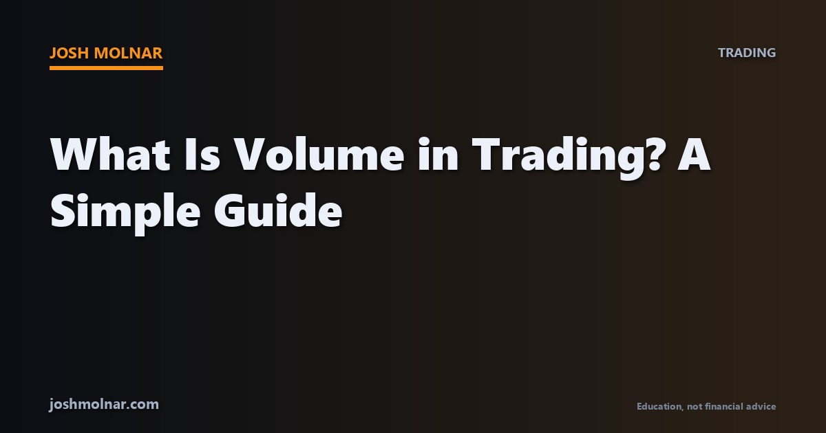 Branded card explaining what volume in trading means for day traders