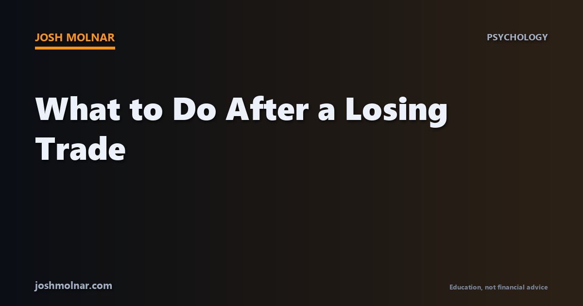 Psychology concept image about what to do after a losing trade in day trading